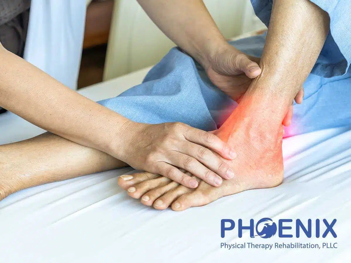 Expert Physiotherapist treating a patient suffering from an ankle sprain in NY